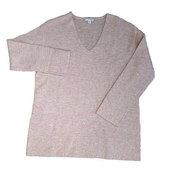 J Jill Cashmere Wool Blend Pullover Sweater XS Pink V Neck Relaxed Fit - Picture 1 of 7